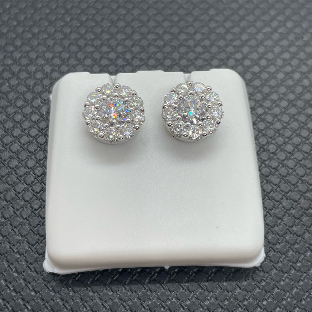Dazzling Moissanite Diamond Silver Earrings